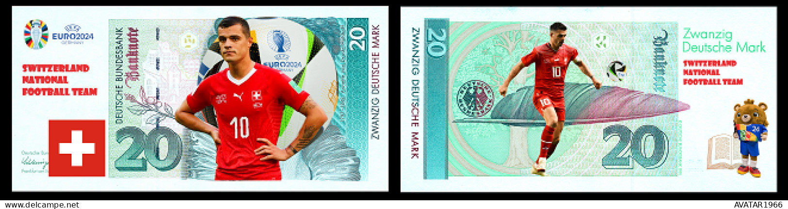 UEFA European Football Championship 2024 Qualified Country Switzerland 8 Pieces Germany Fantasy Paper Money - [15] Commemoratives & Special Issues