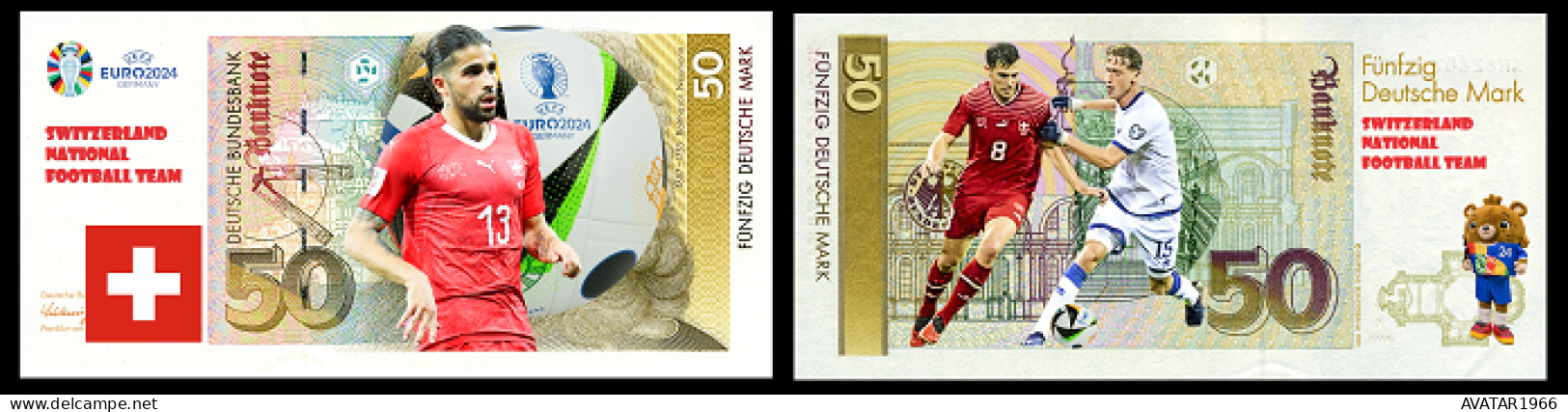 UEFA European Football Championship 2024 Qualified Country Switzerland 8 Pieces Germany Fantasy Paper Money - [15] Commemoratives & Special Issues