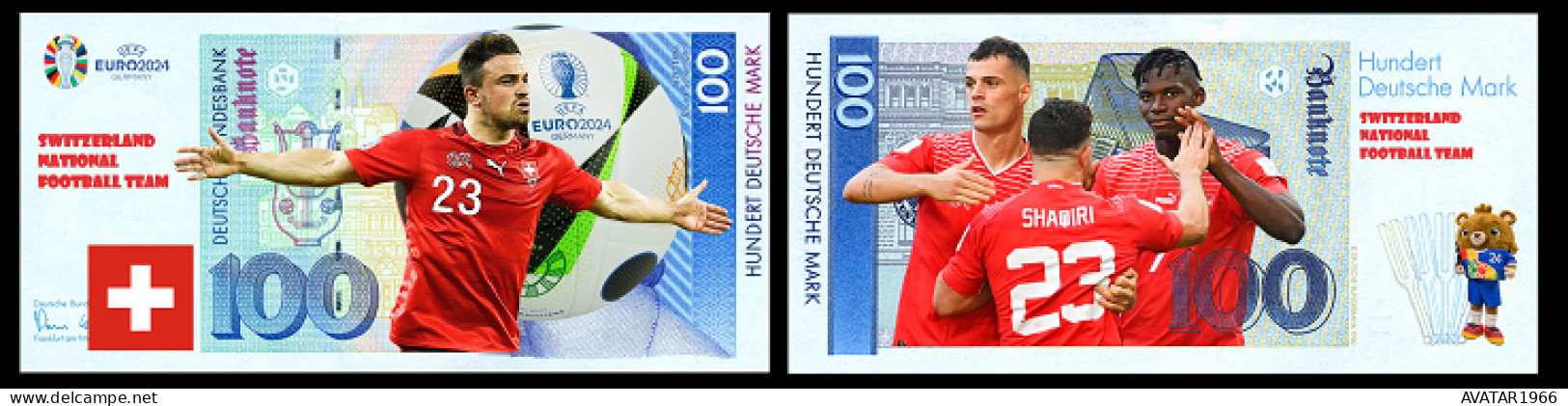 UEFA European Football Championship 2024 qualified country Switzerland 8 pieces Germany fantasy paper money