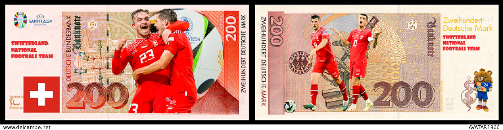 UEFA European Football Championship 2024 qualified country Switzerland 8 pieces Germany fantasy paper money