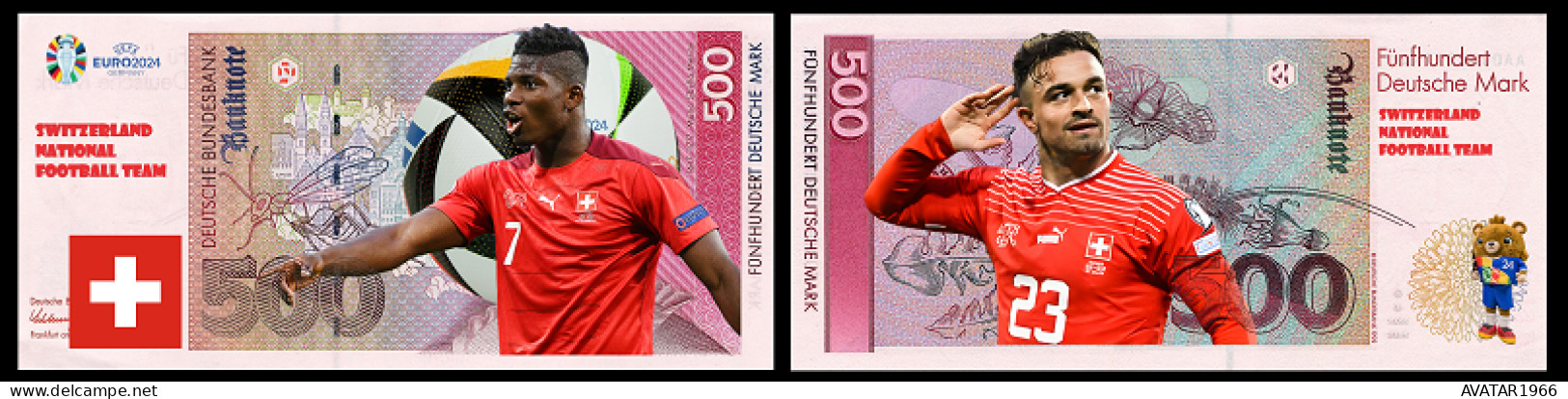 UEFA European Football Championship 2024 qualified country Switzerland 8 pieces Germany fantasy paper money
