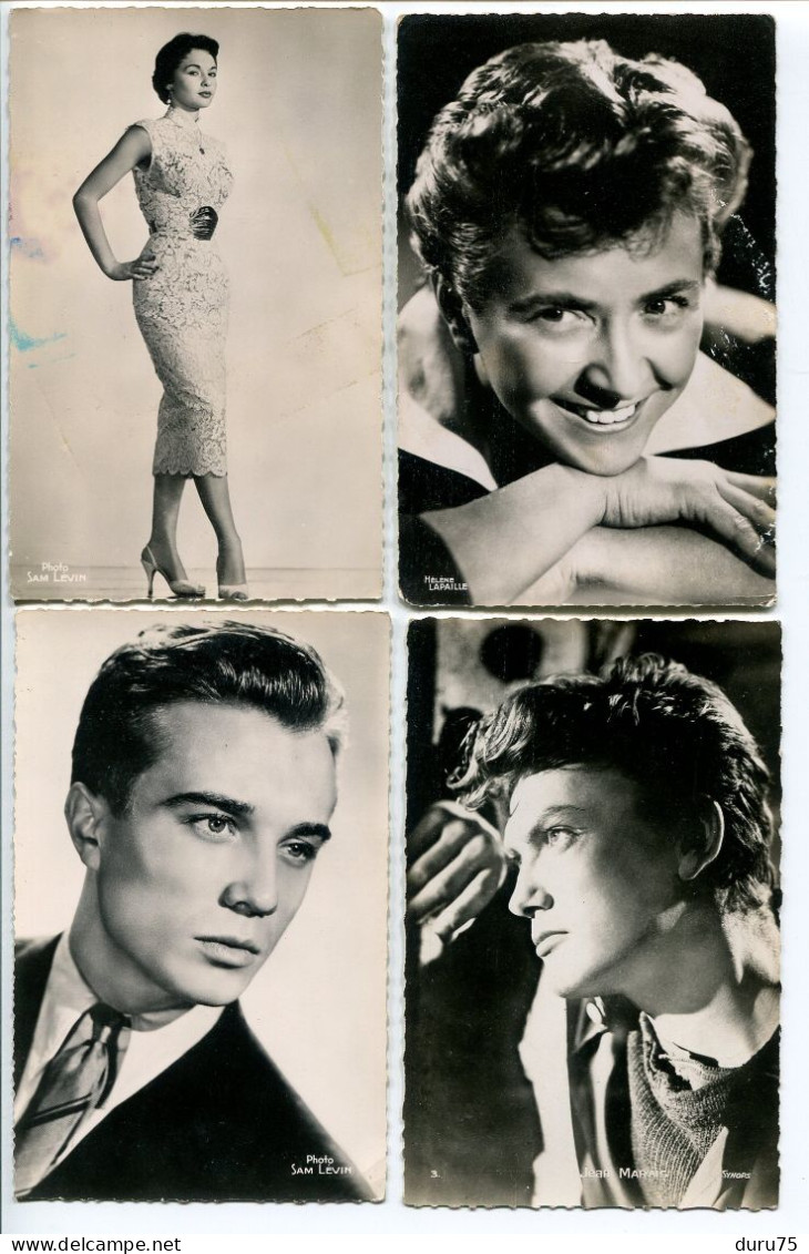 LOT 5 CP Artistes L Françoise ARNOUL L Mick MICHEYL L Philippe LEMAIRE L Jean MARAIS L Charles TRENET Le Fou Chantant - Entertainers