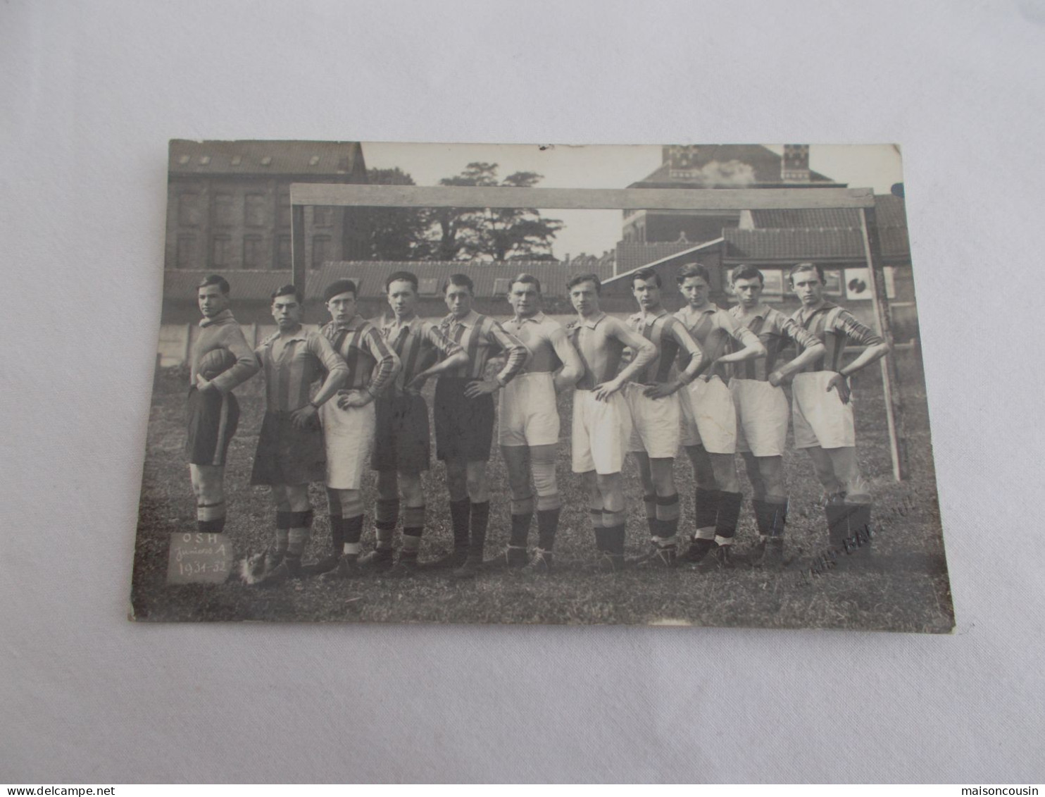 CARTE POSTALE PHOTO ANCIENNE CPA EQUIPE FOOTBALL JUNIOR OSH OLYMPIQUE SPORTING HALLUINOIS 1931 1932 - Autres & Non Classés