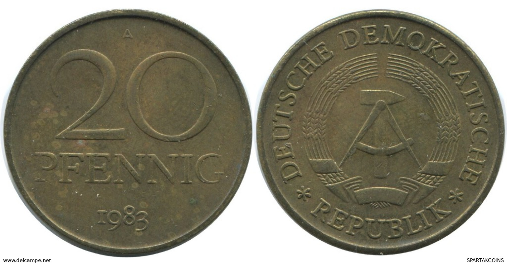 20 PFENNIG 1983 A DDR EAST ALEMANIA Moneda GERMANY #AE111.E.A - 20 Pfennig