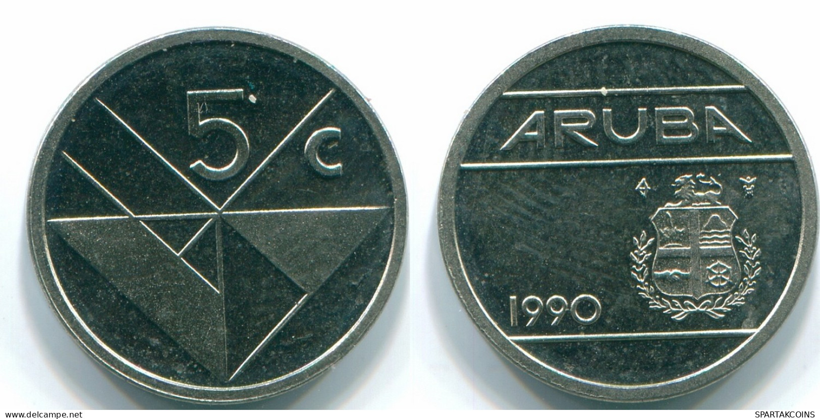 5 CENTS 1990 ARUBA (NÉERLANDAIS NETHERLANDS) Nickel Colonial Pièce #S13620.F.A - Aruba