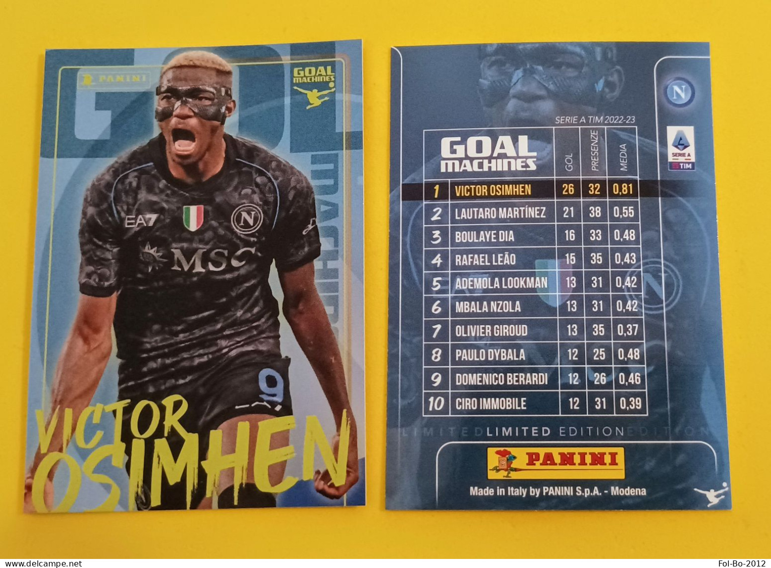 Victor Osimhen Calciatori 2023/24  Card N 1 Panini Goal - Edición Italiana