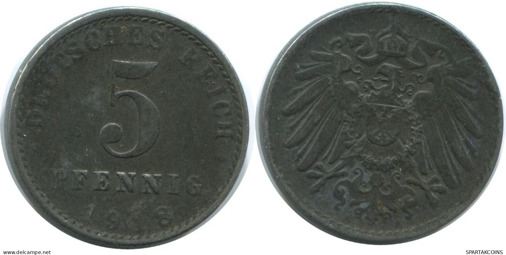 5 PFENNIG 1918 ALEMANIA Moneda GERMANY #AE315.E.A - 5 Renten- & 5 Reichspfennig
