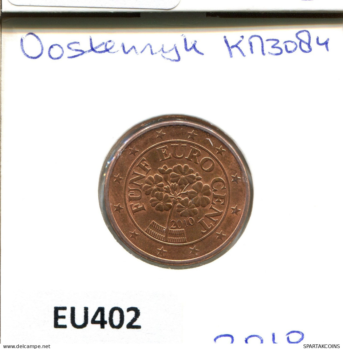 5 EURO CENTS 2010 ÖSTERREICH AUSTRIA Münze #EU402.D.A - Autriche