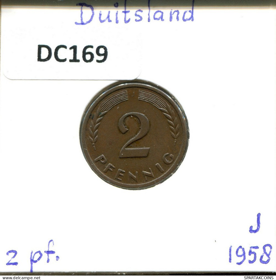 2 PFENNIG 1958 J BRD ALLEMAGNE Pièce GERMANY #DC169.F.A - 2 Pfennig