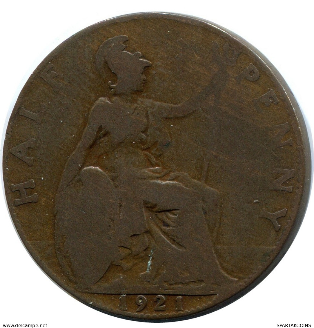 HALF PENNY 1921 UK GROßBRITANNIEN GREAT BRITAIN Münze #BA964.D.A - C. 1/2 Penny