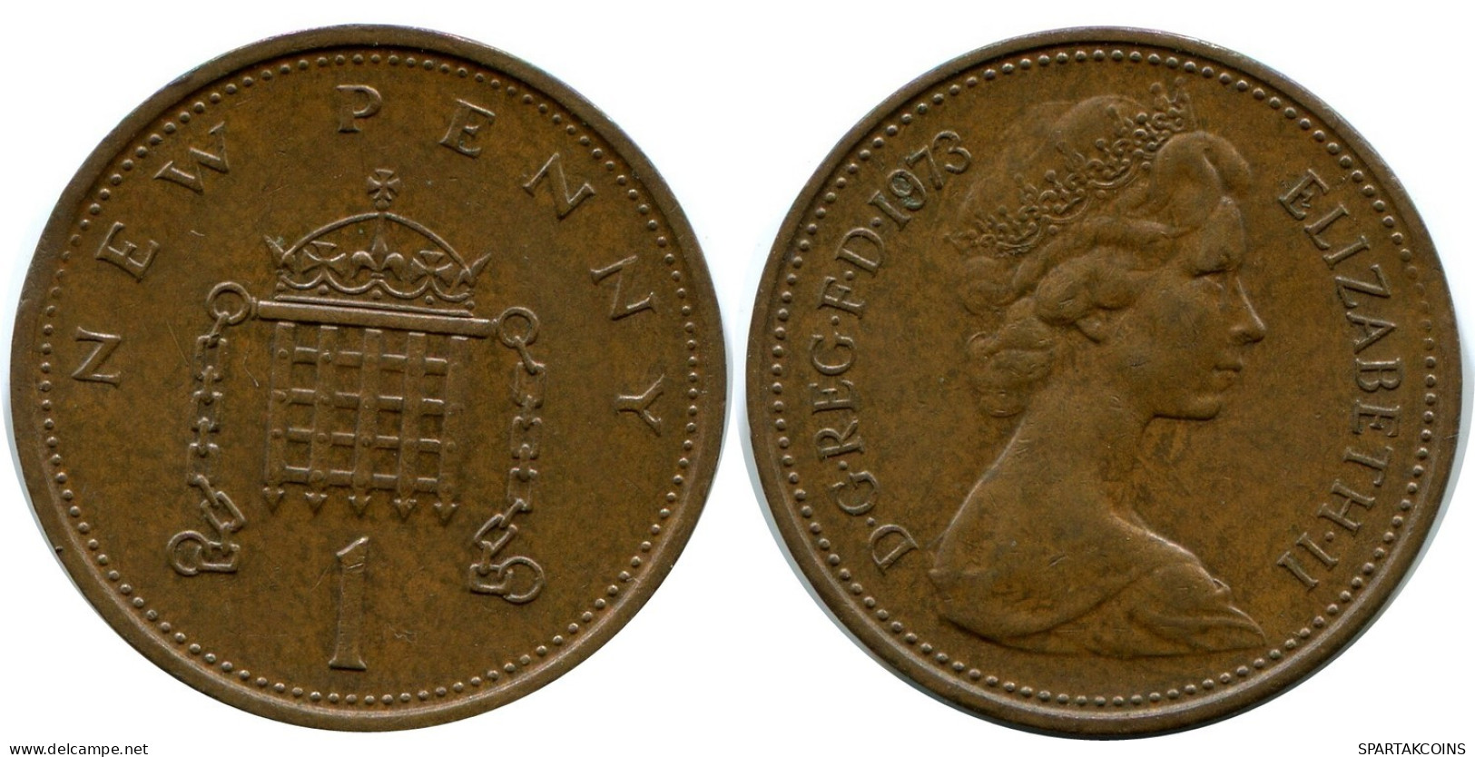 NEW PENNY 1973 UK GBAN BRETAÑA GREAT BRITAIN Moneda #AZ037.E.A - 1 Penny & 1 New Penny