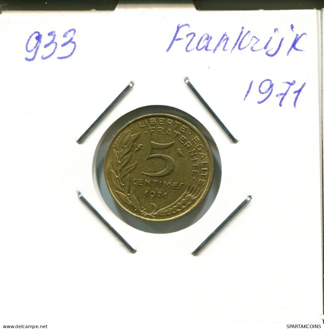 5 CENTIMES 1971 FRANCIA FRANCE Moneda #AN013.E.A - 5 Centimes