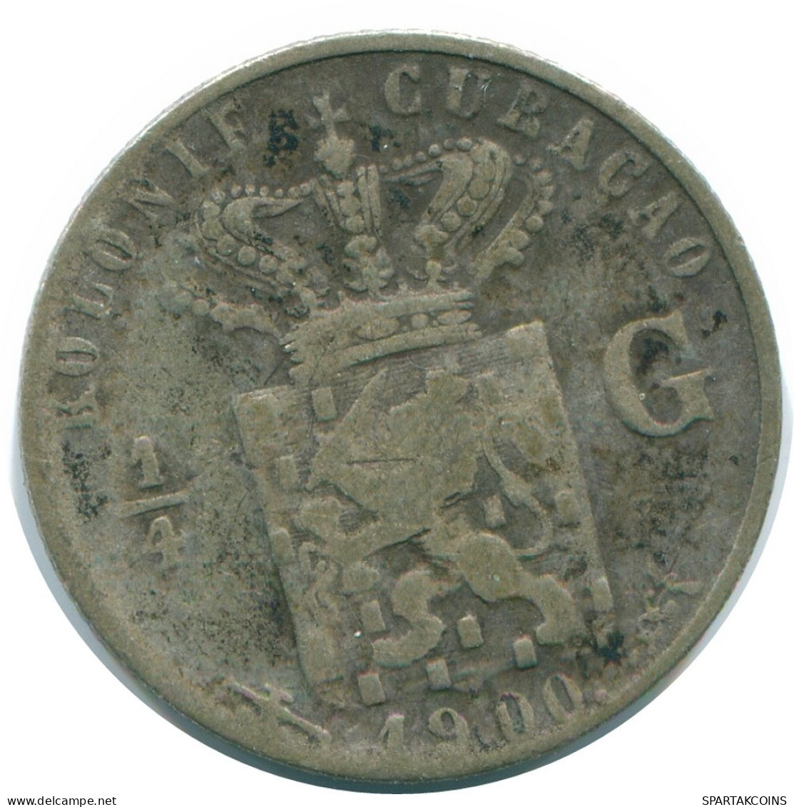 1/4 GULDEN 1900 CURACAO NÉERLANDAIS NETHERLANDS ARGENT Colonial Pièce #NL10472.4.F.A - Curaçao