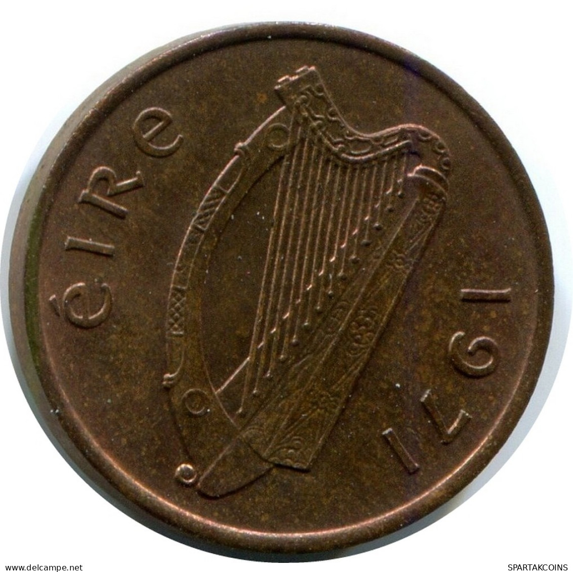1/2 PENNY 1971 IRELAND Coin #AX112.U.A - Irlande