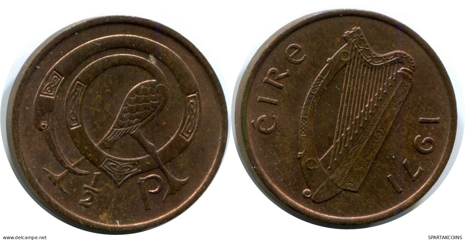 1/2 PENNY 1971 IRELAND Coin #AX112.U.A - Irlanda