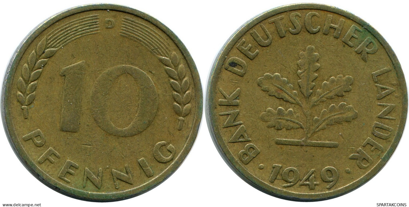 10 PFENNIG 1949 D BRD ALLEMAGNE Pièce GERMANY #DB964.F.A - 10 Pfennig