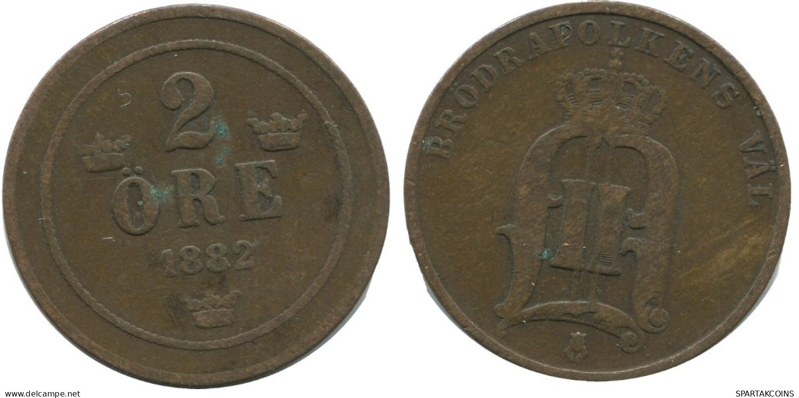2 ORE 1882 SUECIA SWEDEN Moneda #AC922.2.E.A - Suède