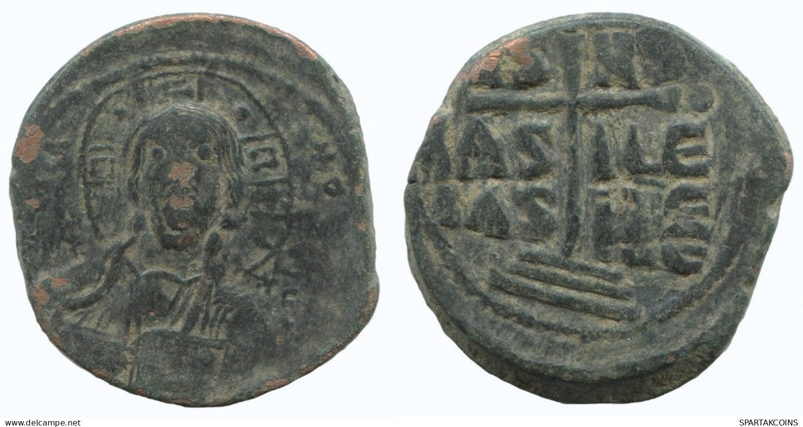 JESUS CHRIST ANONYMOUS CROSS Antique BYZANTIN Pièce 8.9g/27mm #AA612.21.F.A - Byzantinische Münzen