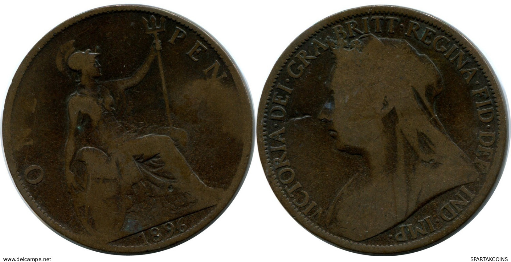 PENNY 1896 UK GBAN BRETAÑA GREAT BRITAIN Moneda #AZ072.E.A - D. 1 Penny