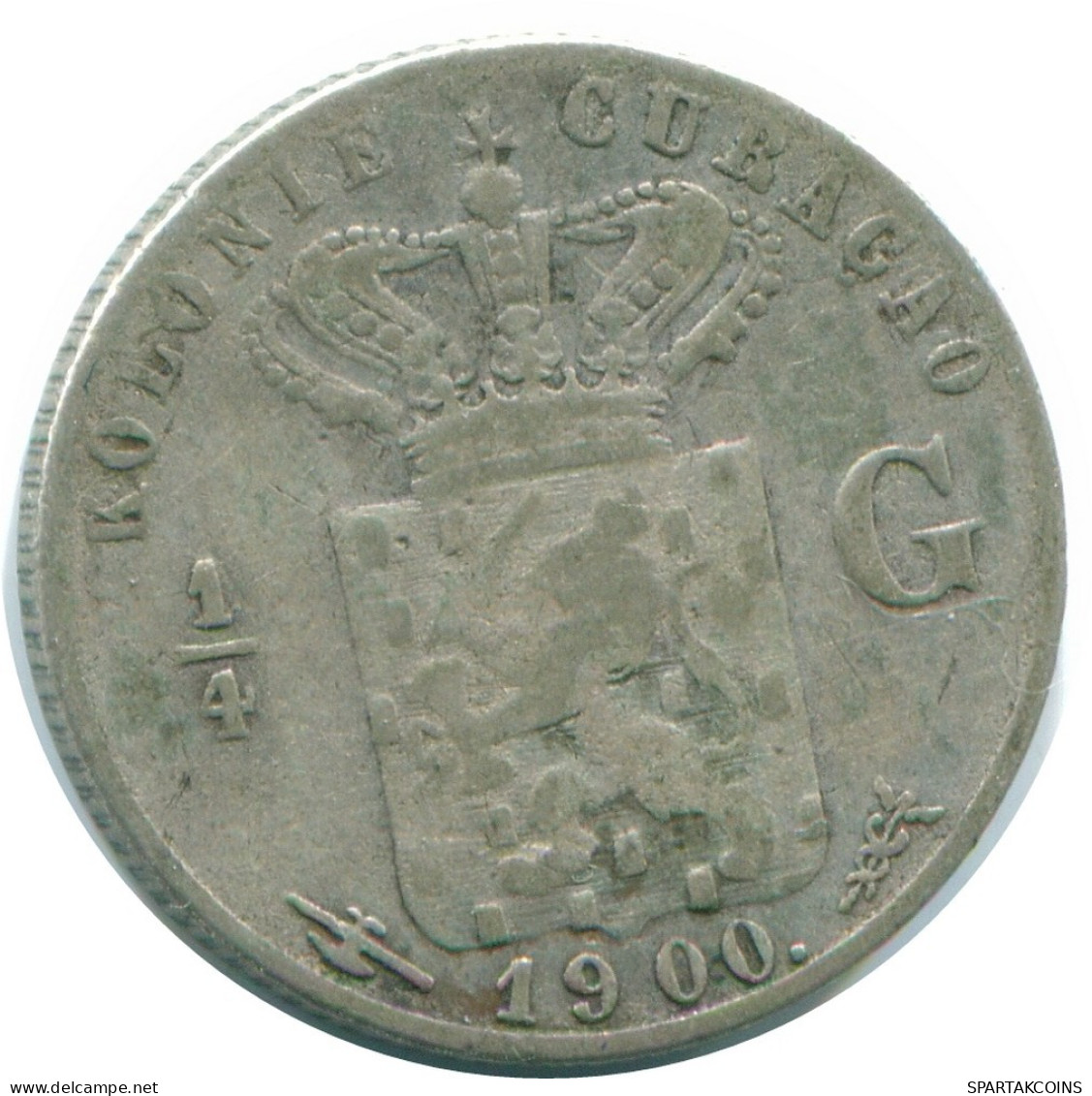1/4 GULDEN 1900 CURACAO NEERLANDÉS NETHERLANDS PLATA Colonial #NL10454.4.E.A - Curaçao