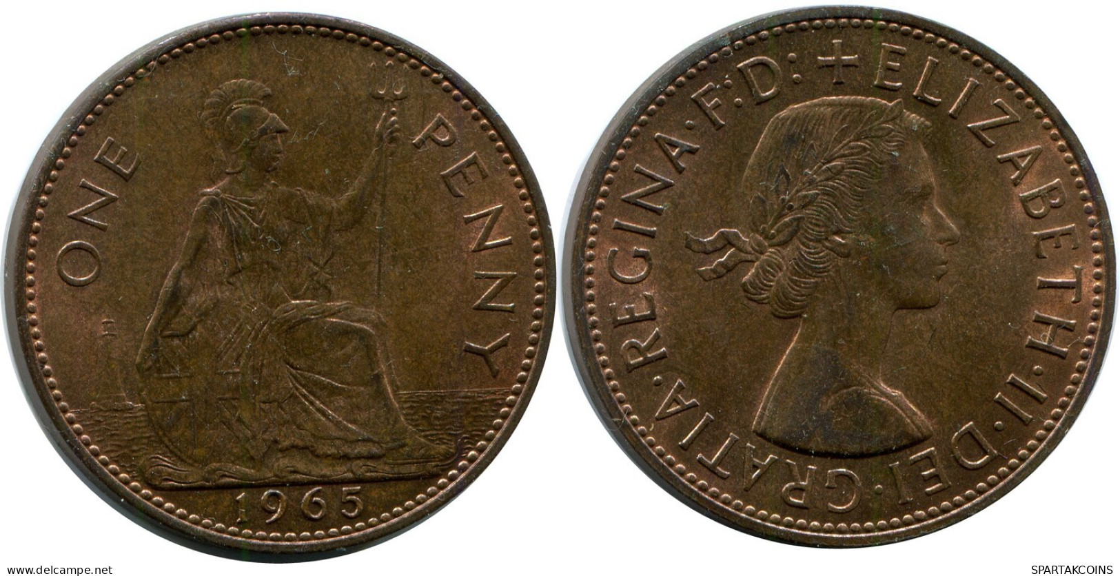 PENNY 1965 UK GBAN BRETAÑA GREAT BRITAIN Moneda #AZ630.E.A - D. 1 Penny