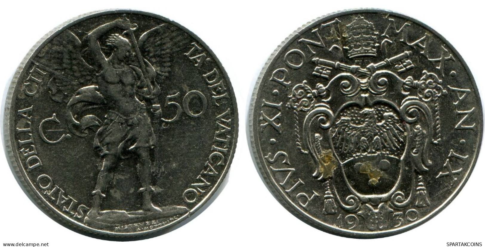 50 CENTESIMI 1930 VATICANO VATICAN Moneda Pius XI (1922-1939) #AH324.16.E.A - Vatican