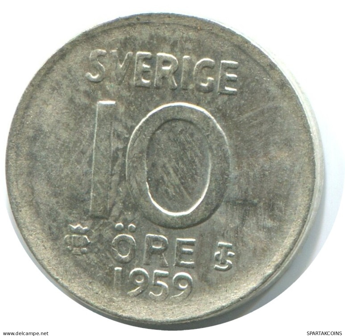 10 ORE 1959 SUECIA SWEDEN PLATA Moneda #AD042.2.E.A - Suède