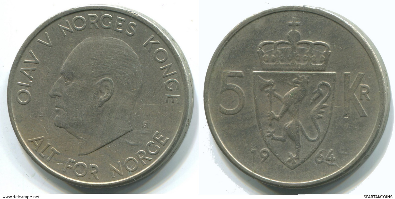 5 KRONER 1964NORUEGA NORWAY Moneda #WW1051.E.A - Norvège