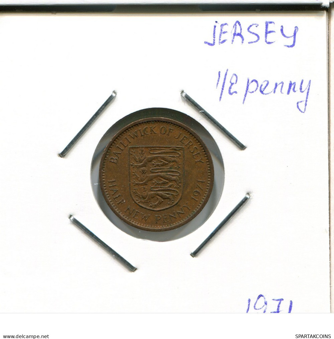 1/2 NEW PENNY 1971 JERSEY Münze #AR639.D.A - Jersey