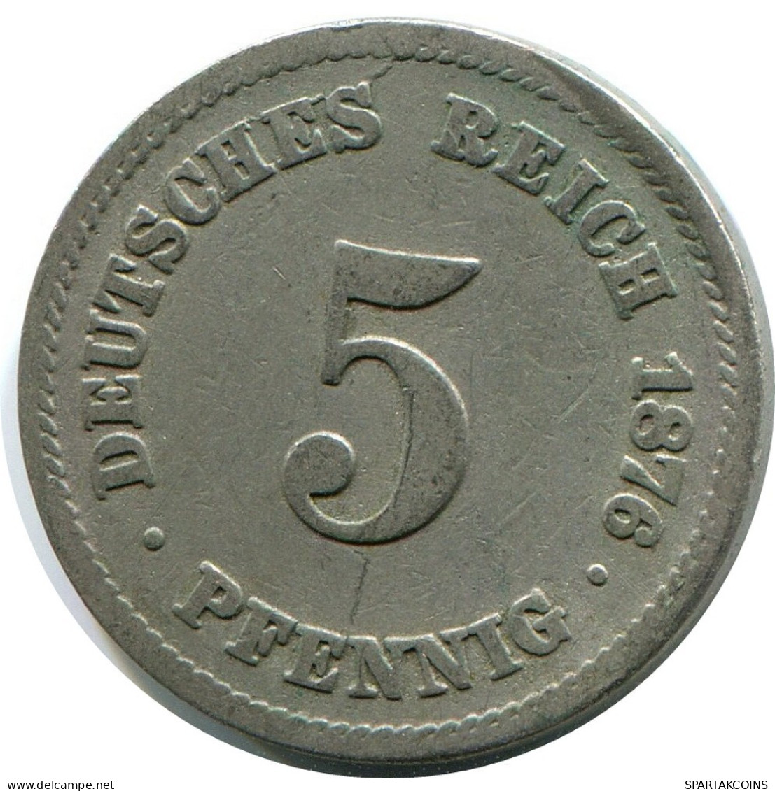 5 PFENNIG 1876 A ALEMANIA Moneda GERMANY #DB139.E.A - 5 Pfennig