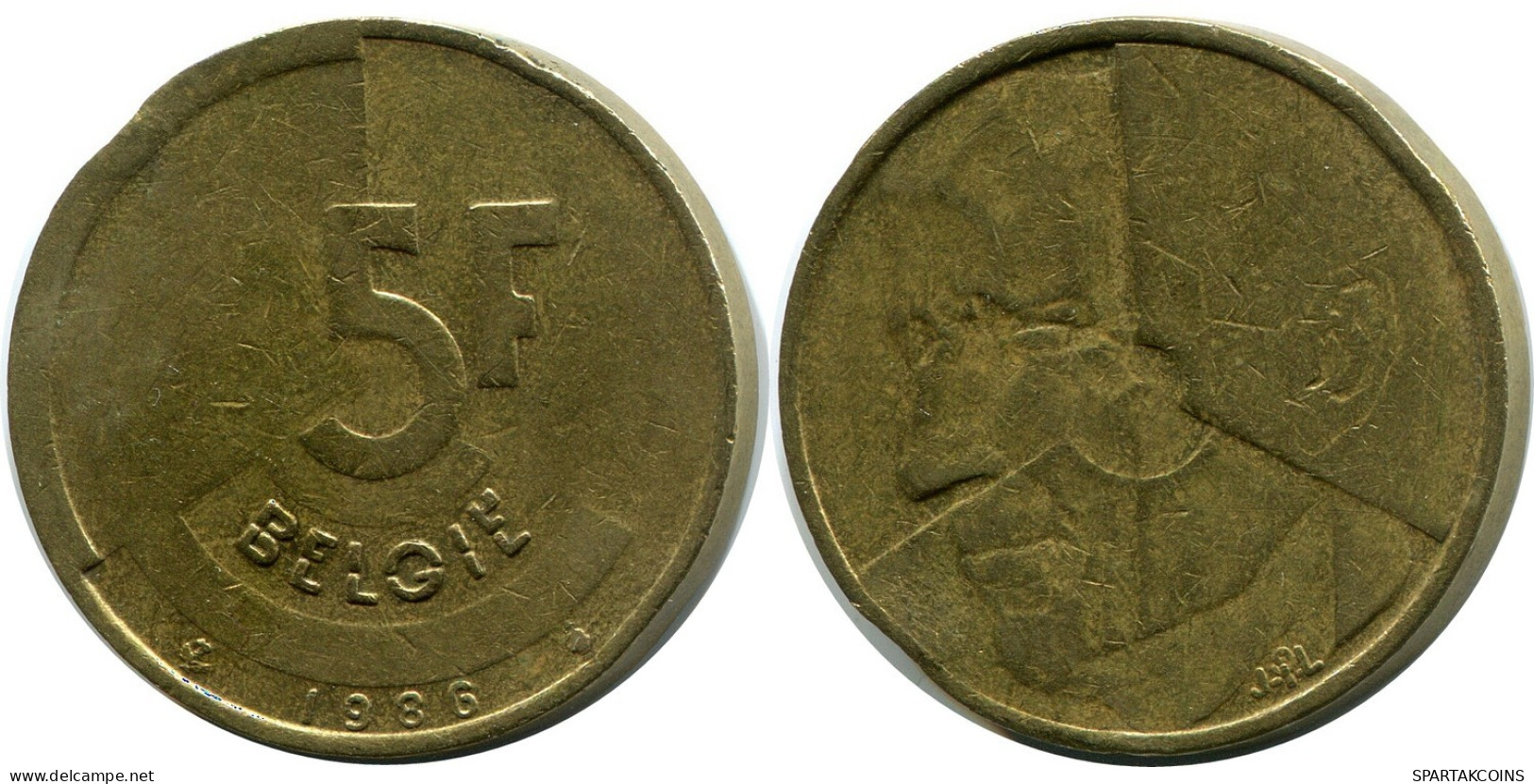 5 FRANCS 1986 DUTCH Text BELGIUM Coin #AZ366.U.A - 5 Francs