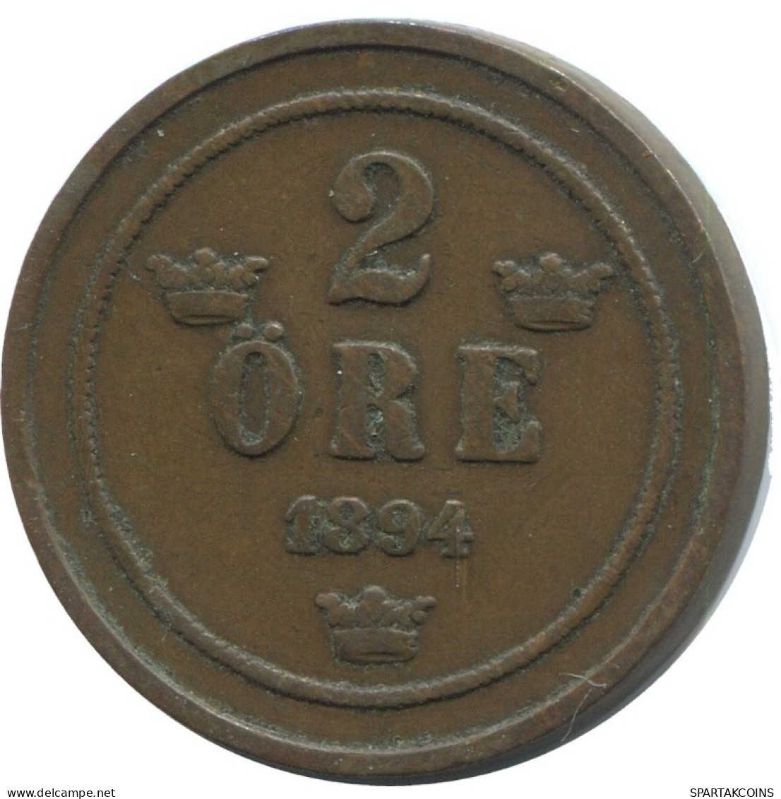 2 ORE 1894 SUÈDE SWEDEN Pièce #AC953.2.F.A - Schweden