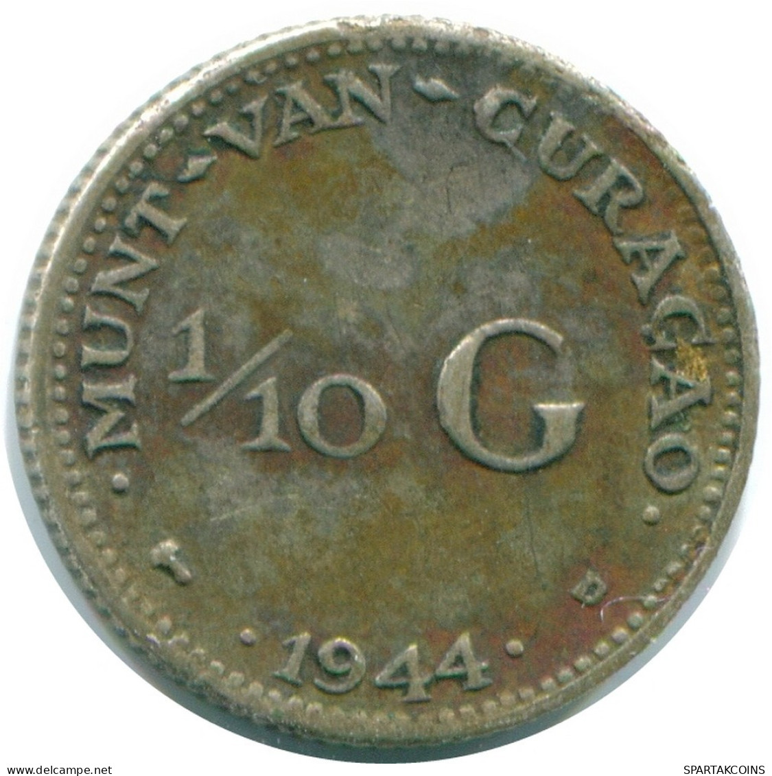 1/10 GULDEN 1944 CURACAO NIEDERLANDE SILBER Koloniale Münze #NL11746.3.D.A - Curaçao