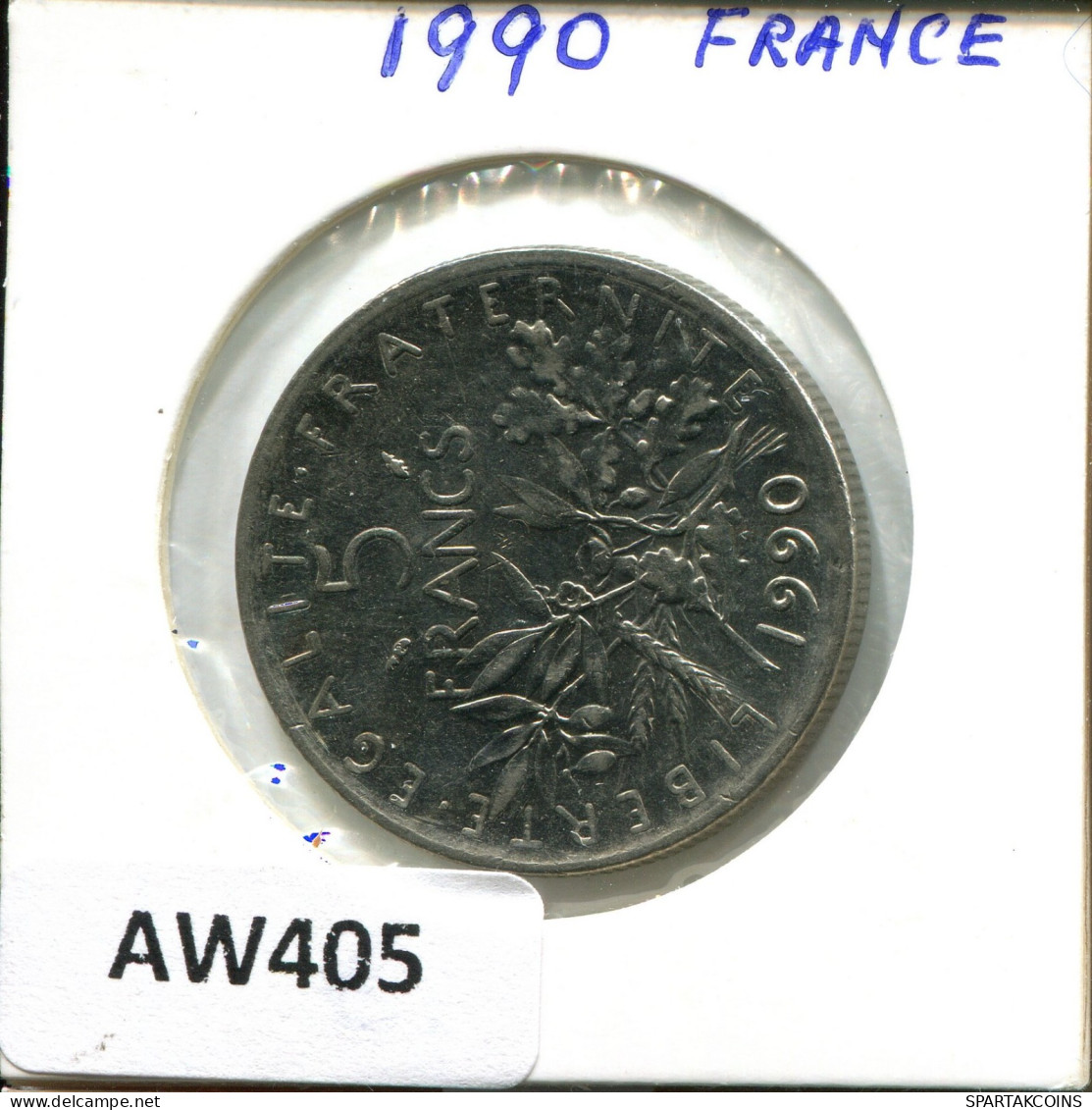 5 FRANCS 1990 FRANKREICH FRANCE Französisch Münze #AW405.D.A - 5 Francs
