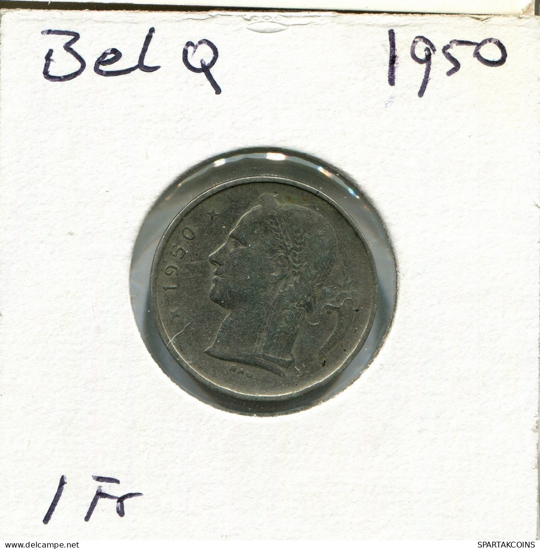 1 FRANC 1950 FRENCH Text BÉLGICA BELGIUM Moneda #AU664.E.A - 1 Franc