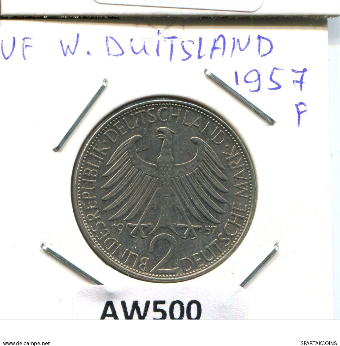 2 DM 1957 J M.PLANCK BRD ALLEMAGNE Pièce GERMANY #AW500.F.A - 2 Mark