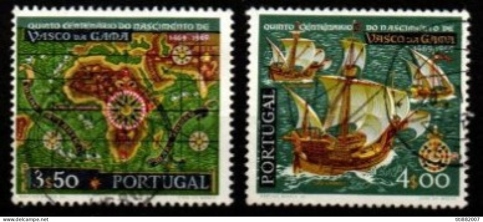 PORTUGAL   -  1969 .  Y&T N° 1071 / 1072 Oblitérés.   Vasco De Gama /  Indes /  Navires - Gebraucht