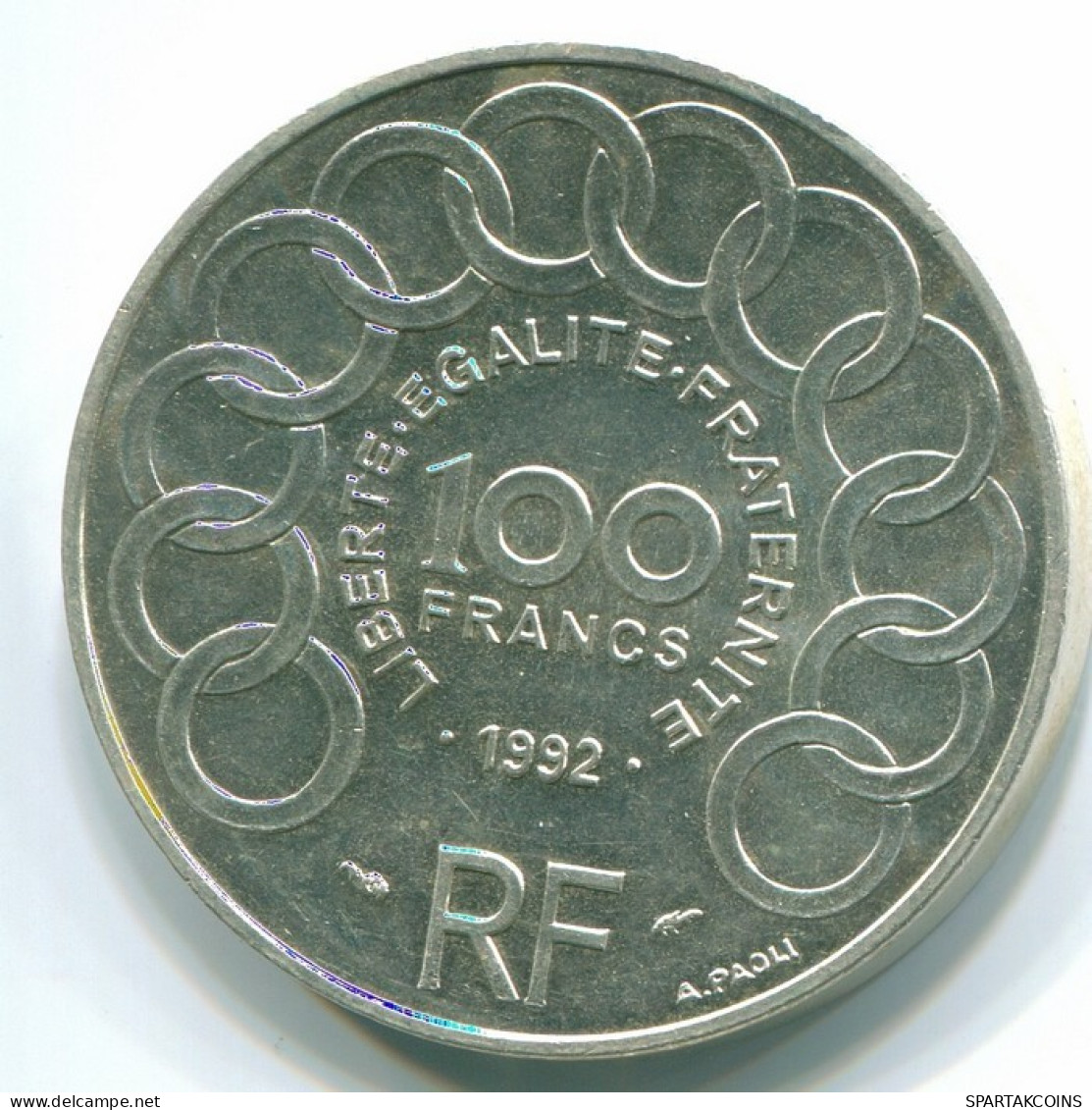 100 FRANCS 1992 FRANKREICH FRANCE JEAN MONNET Ag AUNC #FR1043.35.D.A - 100 Francs