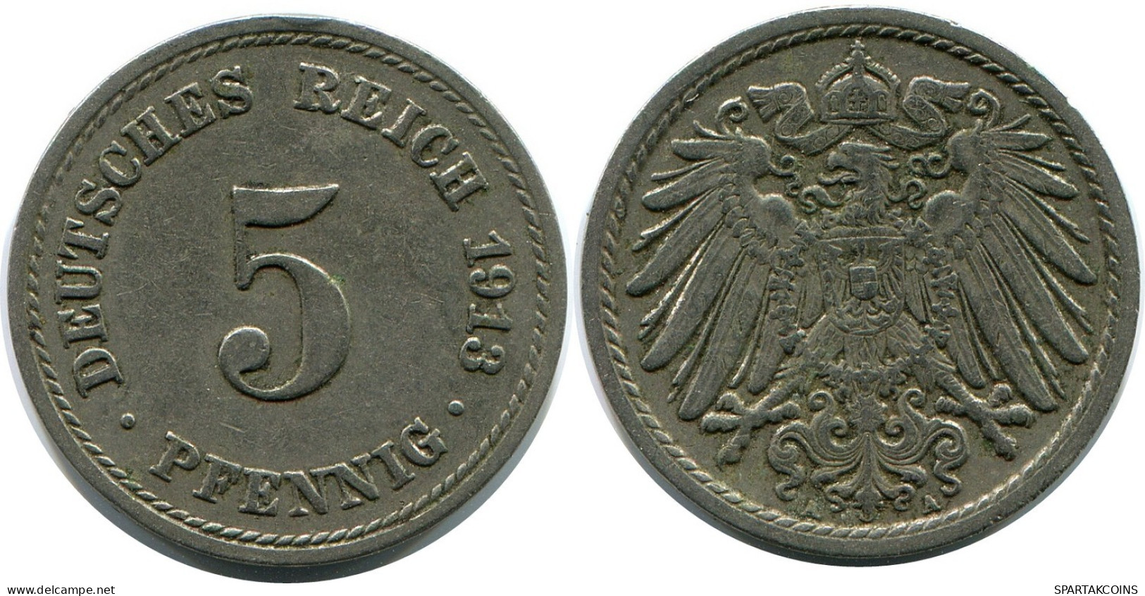 5 PFENNIG 1913 A GERMANY Coin #DB162.U.A - 5 Pfennig
