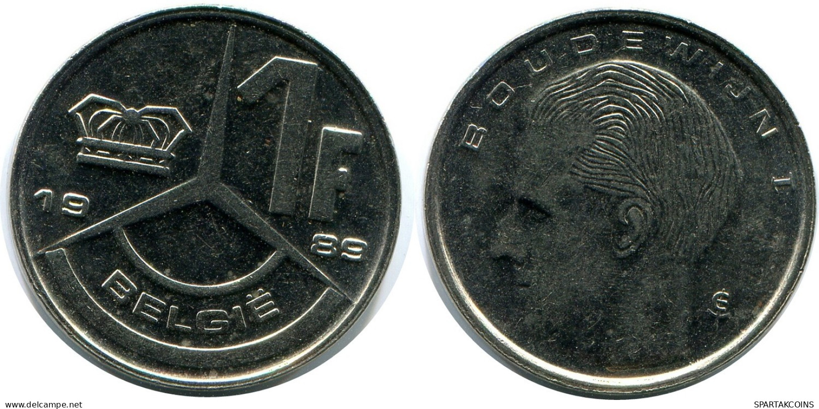 1 FRANC 1989 DUTCH Text BELGIUM Coin #AZ348.U.A - 1 Franc