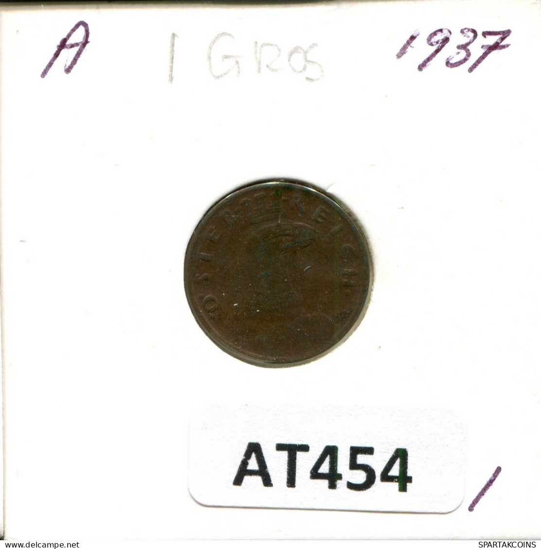 1 GROSCHEN 1937 ÖSTERREICH AUSTRIA Münze #AT454.D.A - Oesterreich