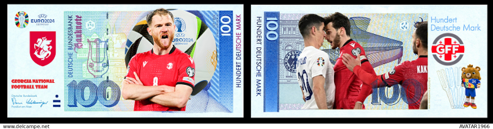 UEFA European Football Championship 2024 qualified country   Georgia 8 pieces Germany fantasy paper money