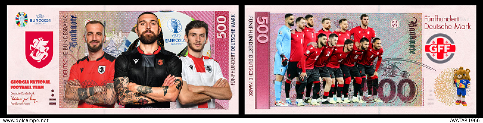 UEFA European Football Championship 2024 qualified country   Georgia 8 pieces Germany fantasy paper money
