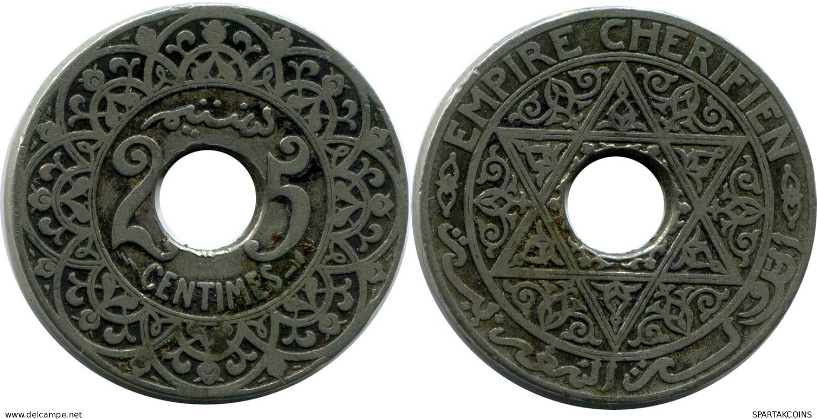 25 CENTIMES 1921 MOROCCO Coin #AP241.U.A - Maroc