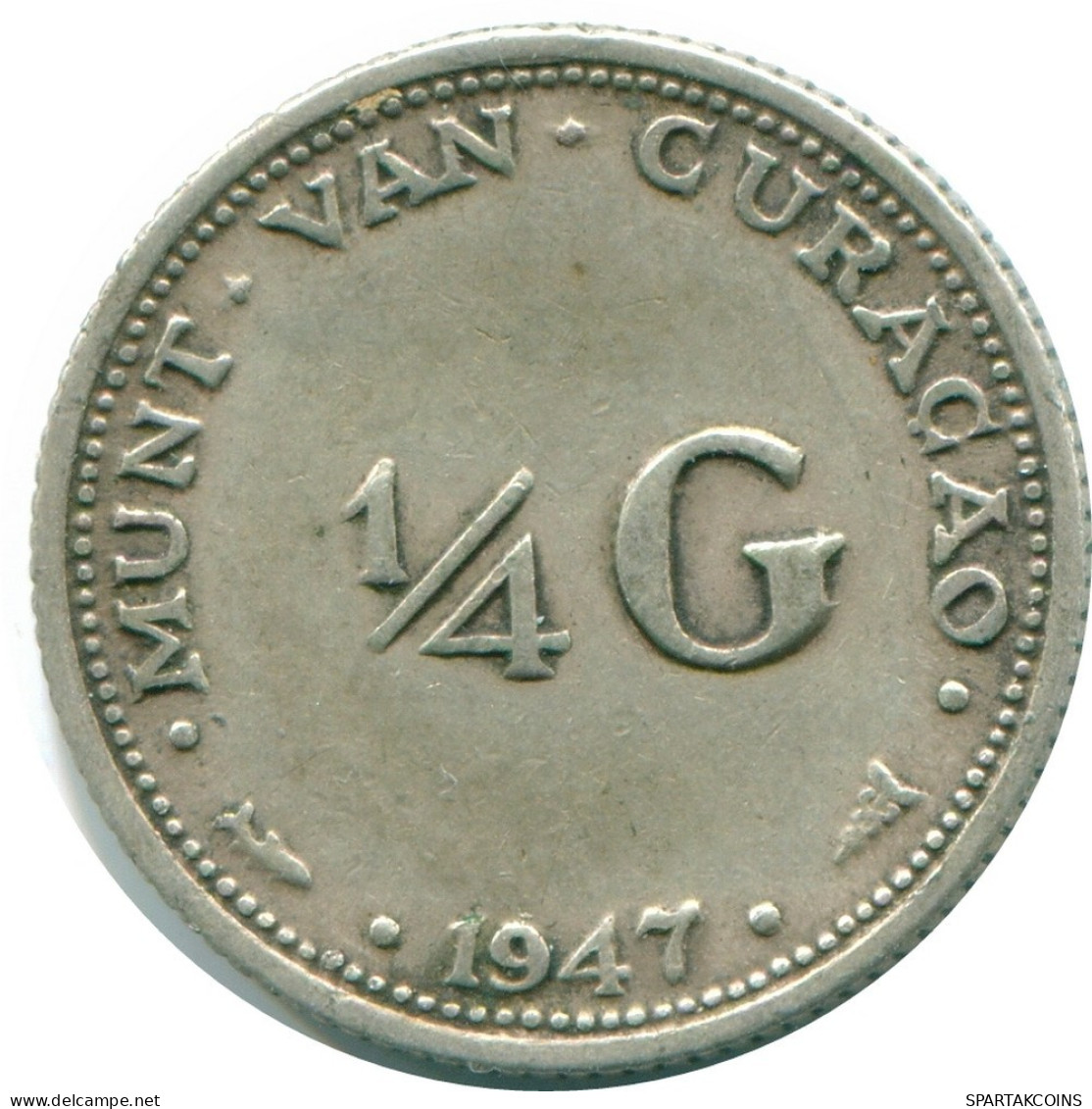 1/4 GULDEN 1947 CURACAO Netherlands SILVER Colonial Coin #NL10749.4.U.A - Curaçao
