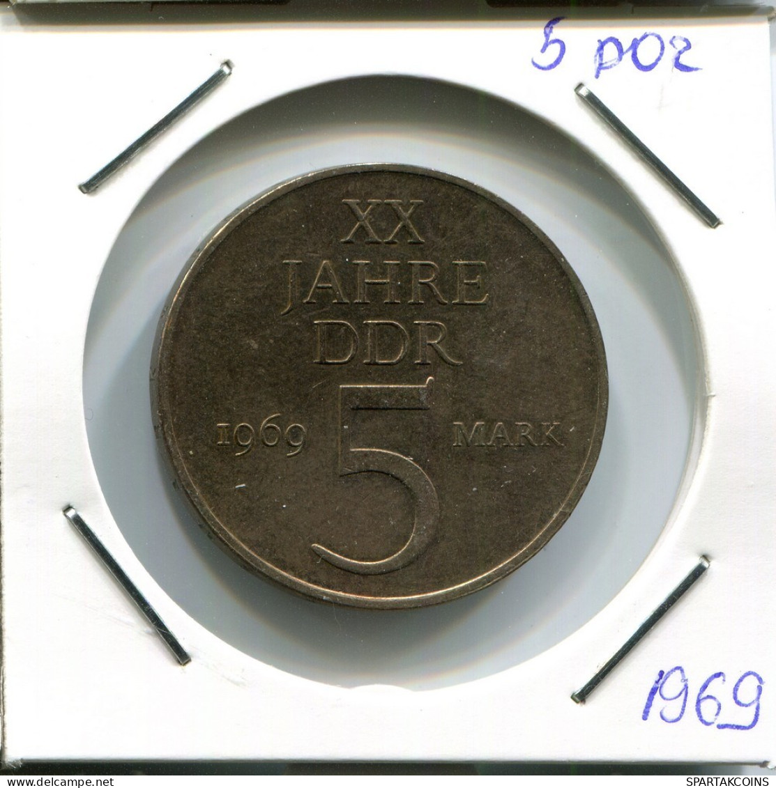 5 MARK 1969 DDR EAST GERMANY Coin #AR762.U.A - 5 Mark