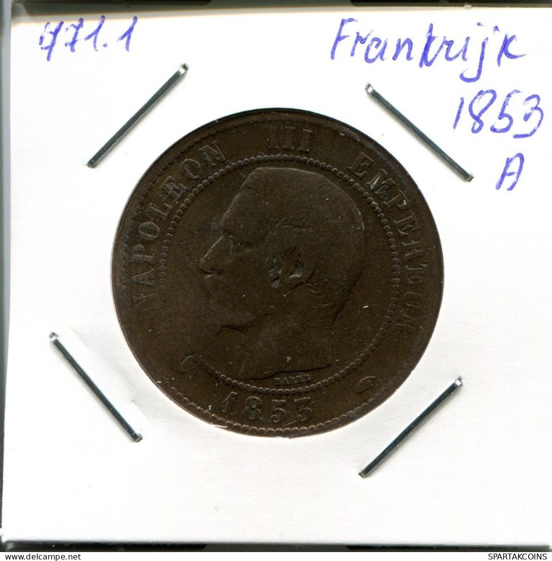 10 CENTIMES 1853 A FRANKREICH FRANCE Napoleon III Französisch Münze #AN041.D.A - 10 Centimes