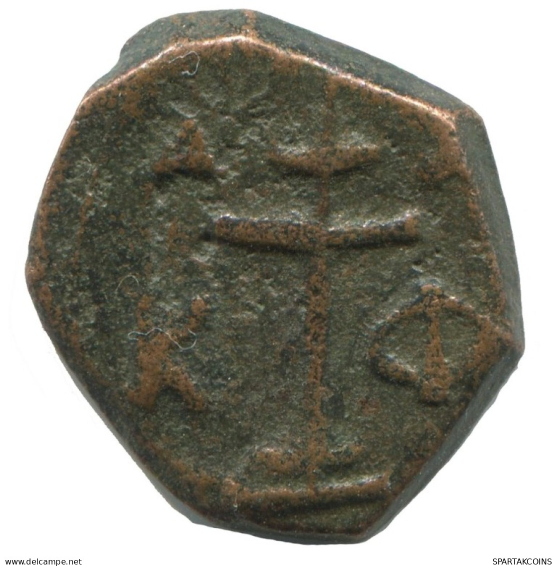 CRUSADER CROSS Authentic Original MEDIEVAL EUROPEAN Coin 1.3g/15mm #AC233.8.E.A - Other - Europe
