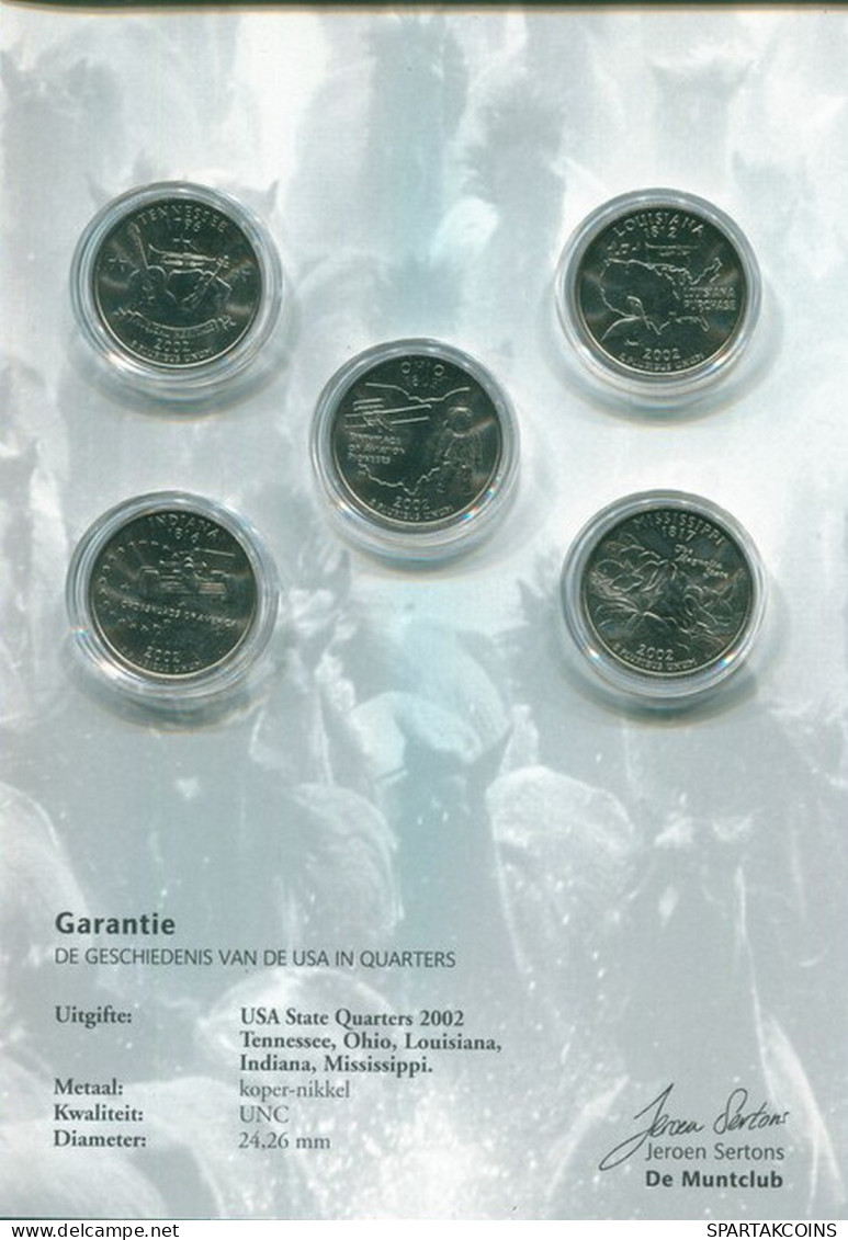 US 2002 COMMEMORATIVE 50 STATE QUARTER SET 5 Coin UNC #SET1076.7.U.A - 1999-2009: State Quarters