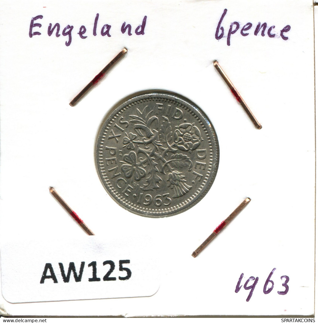 SIXPENCE 1963 UK GBAN BRETAÑA GREAT BRITAIN Moneda #AW125.E.A - H. 6 Pence